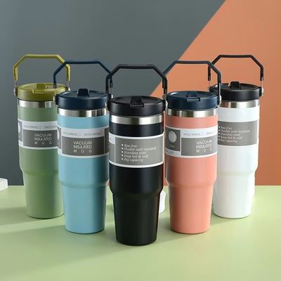 ストロー カスタムステンレス鋼 30オンス 飲み物を冷やして熱く保つための隔離式サーモスカップ