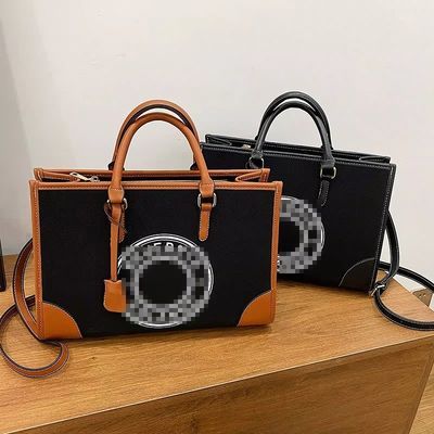 2024 女性用単肩キャンバスハンドバッグ 容量大きい財布とシップ閉塞