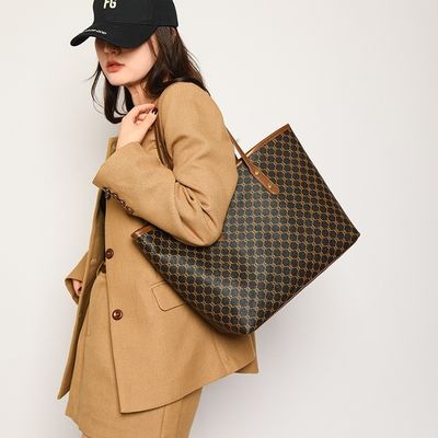 大容量 ファッション プリント PU ハンドバッグ 3 ハンドル クロスボディ バッグ