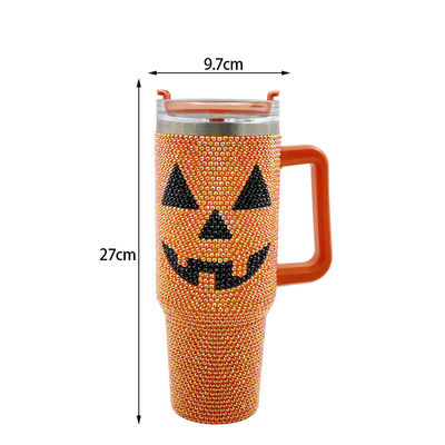 ハロウィーンのデザイン 40オンス ププキンパターンとステンレス鋼のライストーンタンブラー